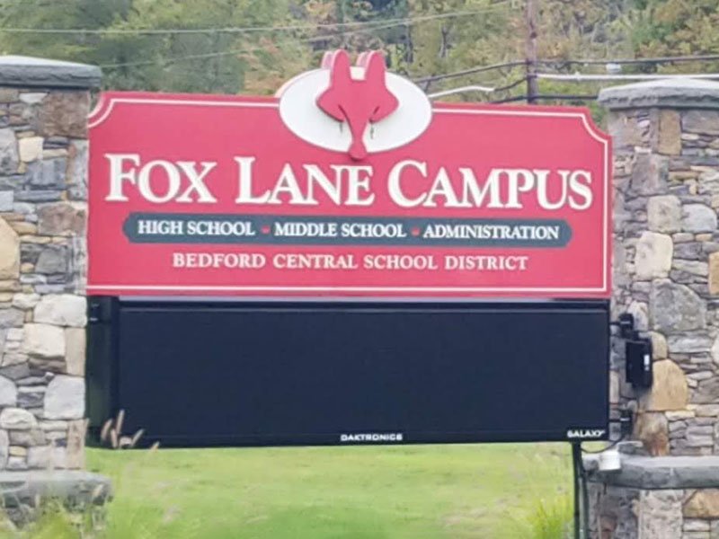 Digital sign displaying community message