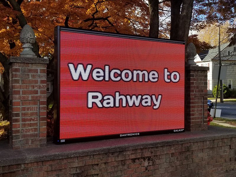 Message center installation near walkway
