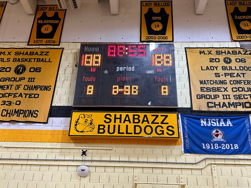 Scoreboard control cabinet open for repair